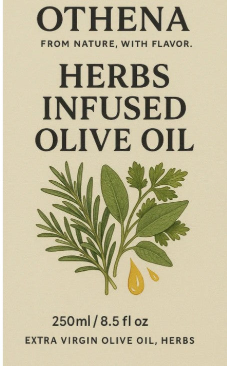 Huile d’Olive Vierge Extra Naturelle Aromatisée aux 4 Herbes 4 bouteilles x 250 ml