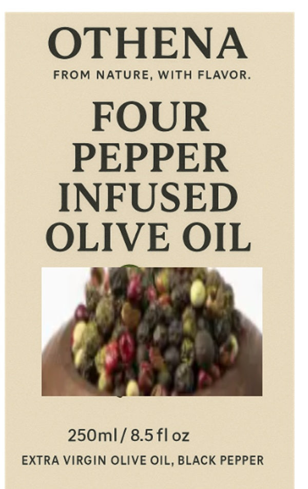 Huile d’Olive Vierge Extra Naturelle Aromatisée aux 4 Poivres 4 bouteilles x 250ML