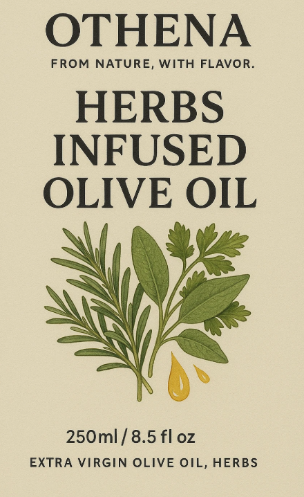 Huile d’Olive Vierge Extra Naturelle Aromatisée aux 4 Herbes (250 ml)